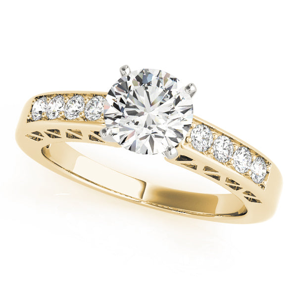 Dazzling Channel-Set Round Diamond Engagement Ring in 10K/14K gold and platinum with certified lab-grown or natural diamonds