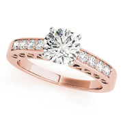Dazzling Channel-Set Round Diamond Engagement Ring in 10K/14K gold and platinum with certified lab-grown or natural diamonds