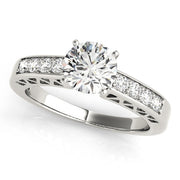 Dazzling Channel-Set Round Diamond Engagement Ring in 10K/14K gold and platinum with certified lab-grown or natural diamonds
