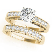 Dazzling Channel-Set Round Diamond Engagement Ring in 10K/14K gold and platinum with certified lab-grown or natural diamonds