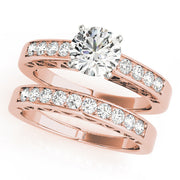Dazzling Channel-Set Round Diamond Engagement Ring in 10K/14K gold and platinum with certified lab-grown or natural diamonds
