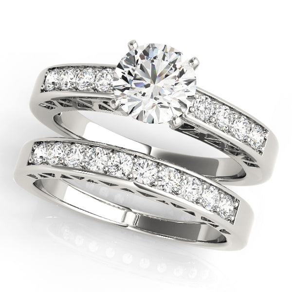 Dazzling Channel-Set Round Diamond Engagement Ring in 10K/14K gold and platinum with certified lab-grown or natural diamonds