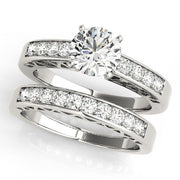 Dazzling Channel-Set Round Diamond Engagement Ring in 10K/14K gold and platinum with certified lab-grown or natural diamonds