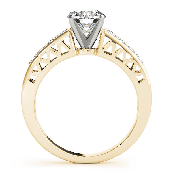 Dazzling Channel-Set Round Diamond Engagement Ring in 10K/14K gold and platinum with certified lab-grown or natural diamonds