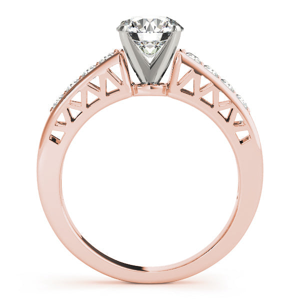 Dazzling Channel-Set Round Diamond Engagement Ring in 10K/14K gold and platinum with certified lab-grown or natural diamonds