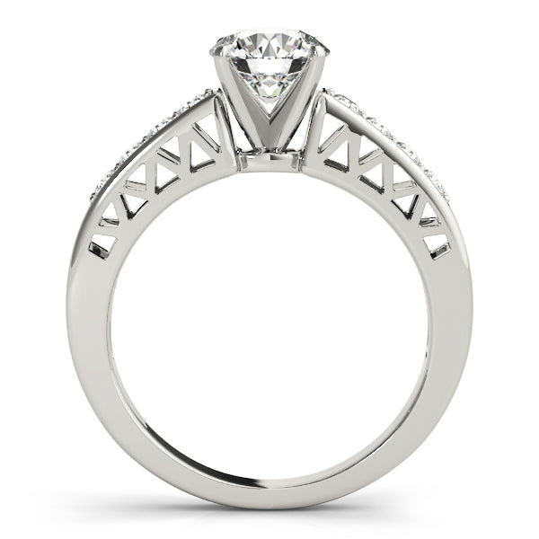 Dazzling Channel-Set Round Diamond Engagement Ring in 10K/14K gold and platinum with certified lab-grown or natural diamonds