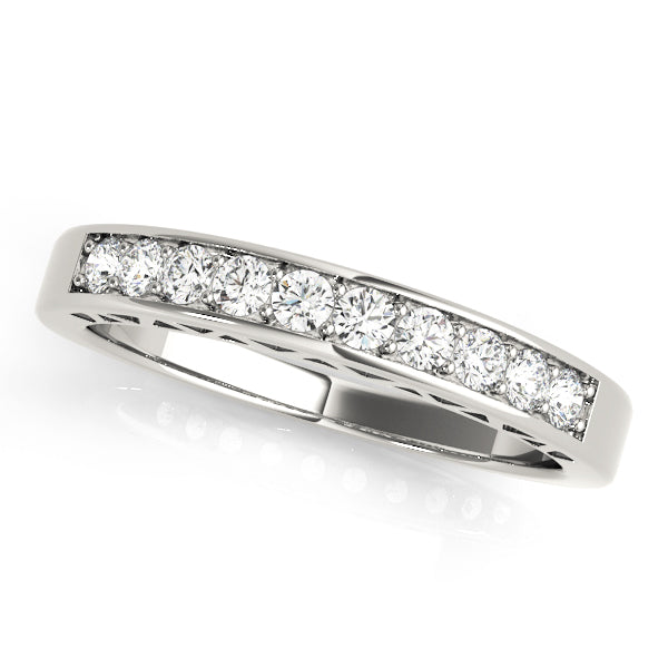 Channel Set Half Eternity Ring in Gold & Platinum