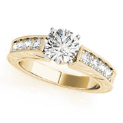 Splendid Antique Round Diamond Engagement Ring in 10K/14K gold and platinum with certified lab-grown or natural diamonds