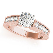 Splendid Antique Round Diamond Engagement Ring in 10K/14K gold and platinum with certified lab-grown or natural diamonds