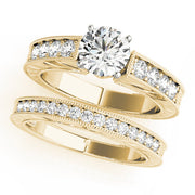 Splendid Antique Round Diamond Engagement Ring in 10K/14K gold and platinum with certified lab-grown or natural diamonds