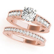 Splendid Antique Round Diamond Engagement Ring in 10K/14K gold and platinum with certified lab-grown or natural diamonds