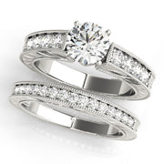 Splendid Antique Round Diamond Engagement Ring in 10K/14K gold and platinum with certified lab-grown or natural diamonds