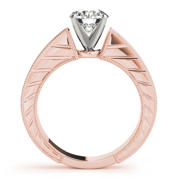 Splendid Antique Round Diamond Engagement Ring in 10K/14K gold and platinum with certified lab-grown or natural diamonds