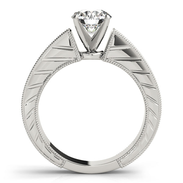 Splendid Antique Round Diamond Engagement Ring in 10K/14K gold and platinum with certified lab-grown or natural diamonds