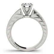 Splendid Antique Round Diamond Engagement Ring in 10K/14K gold and platinum with certified lab-grown or natural diamonds