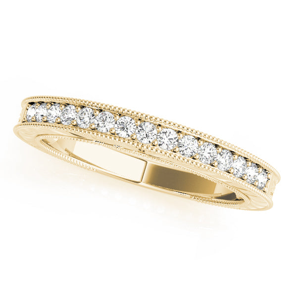 Channel Set Filigree Half Eternity Ring in 10K/14K gold and platinum with certified lab-grown or natural diamonds