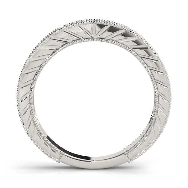 Channel Set Filigree Half Eternity Ring in Gold & Platinum