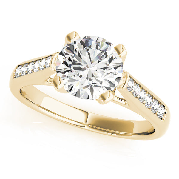 Enchanted Channel-Set Round Diamond Engagement Ring in 10K/14K gold and platinum with certified lab-grown or natural diamonds