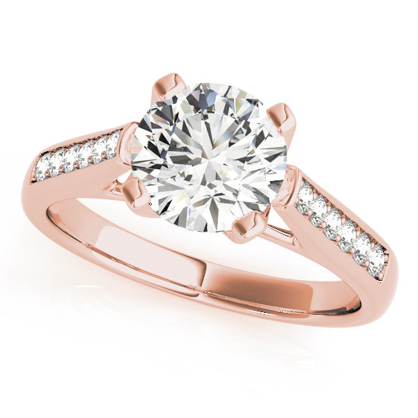 Enchanted Channel-Set Round Diamond Engagement Ring in 10K/14K gold and platinum with certified lab-grown or natural diamonds