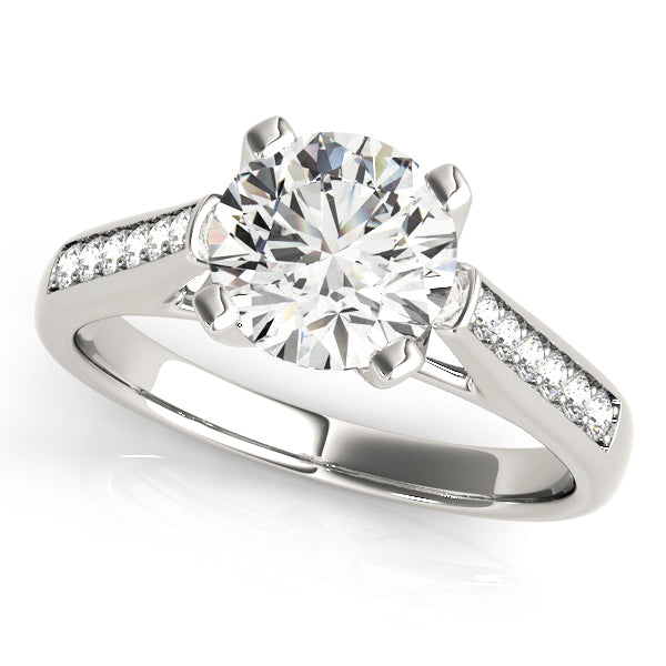Enchanted Channel-Set Round Diamond Engagement Ring in 10K/14K gold and platinum with certified lab-grown or natural diamonds
