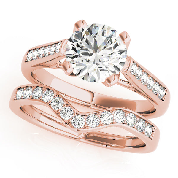 Enchanted Channel-Set Round Diamond Engagement Ring in 10K/14K gold and platinum with certified lab-grown or natural diamonds