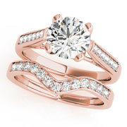 Enchanted Channel-Set Round Diamond Engagement Ring in 10K/14K gold and platinum with certified lab-grown or natural diamonds