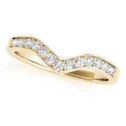 Curved Bands Half Eternity Ring in 10K/14K gold and platinum with certified lab-grown or natural diamonds