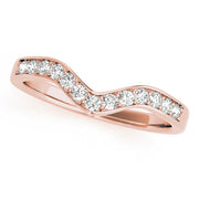 Curved Bands Half Eternity Ring in Gold & Platinum