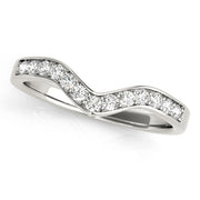 Curved Bands Half Eternity Ring in Gold & Platinum