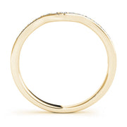 Curved Bands Half Eternity Ring in Gold & Platinum