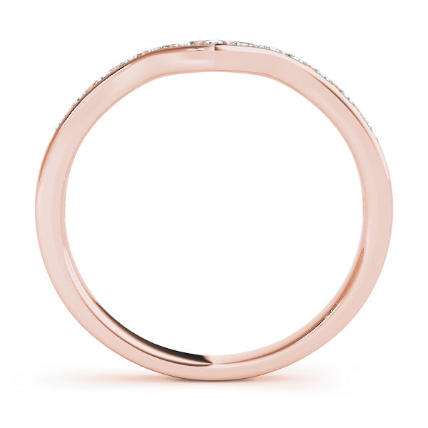 Curved Bands Half Eternity Ring in Gold & Platinum