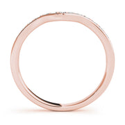 Curved Bands Half Eternity Ring in Gold & Platinum