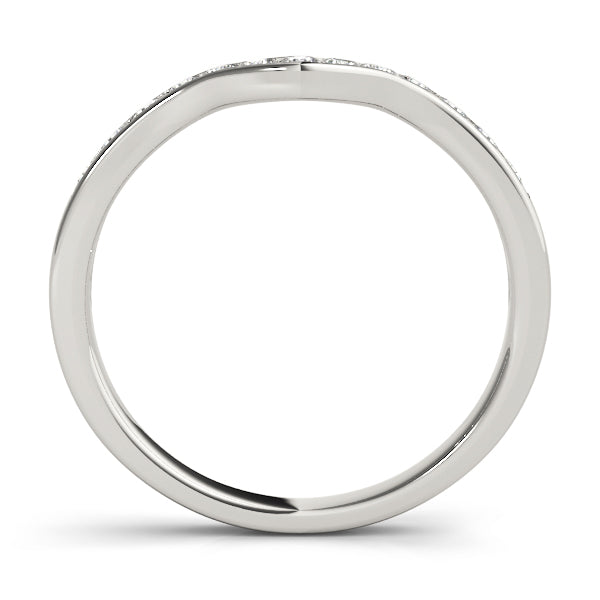 Curved Bands Half Eternity Ring in Gold & Platinum