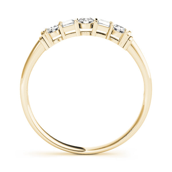 Fancy Baguette Half Eternity Ring in Gold & Platinum