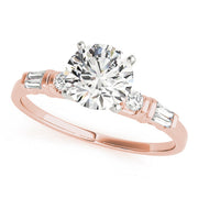 Devoted Fancy Shape Baguette Round Diamond Engagement Ring in 10K/14K gold and platinum with certified lab-grown or natural diamonds