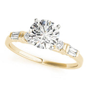Devoted Fancy Shape Baguette Round Diamond Engagement Ring in 10K/14K gold and platinum with certified lab-grown or natural diamonds