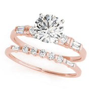 Devoted Fancy Shape Baguette Round Diamond Engagement Ring in 10K/14K gold and platinum with certified lab-grown or natural diamonds