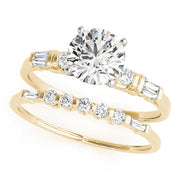 Devoted Fancy Shape Baguette Round Diamond Engagement Ring in 10K/14K gold and platinum with certified lab-grown or natural diamonds