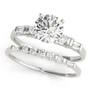 Devoted Fancy Shape Baguette Round Diamond Engagement Ring in 10K/14K gold and platinum with certified lab-grown or natural diamonds