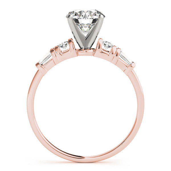 Devoted Fancy Shape Baguette Round Diamond Engagement Ring in 10K/14K gold and platinum with certified lab-grown or natural diamonds