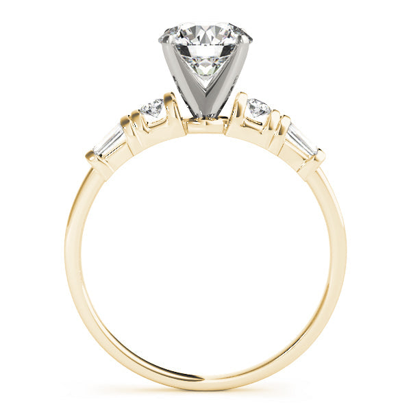 Devoted Fancy Shape Baguette Round Diamond Engagement Ring in 10K/14K gold and platinum with certified lab-grown or natural diamonds