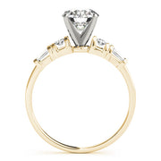 Devoted Fancy Shape Baguette Round Diamond Engagement Ring in 10K/14K gold and platinum with certified lab-grown or natural diamonds