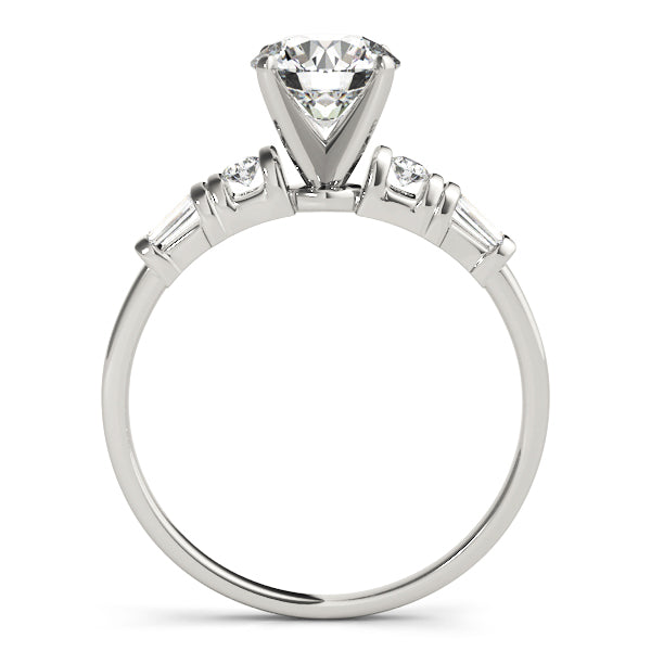 Devoted Fancy Shape Baguette Round Diamond Engagement Ring in 10K/14K gold and platinum with certified lab-grown or natural diamonds
