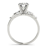 Devoted Fancy Shape Baguette Round Diamond Engagement Ring in 10K/14K gold and platinum with certified lab-grown or natural diamonds