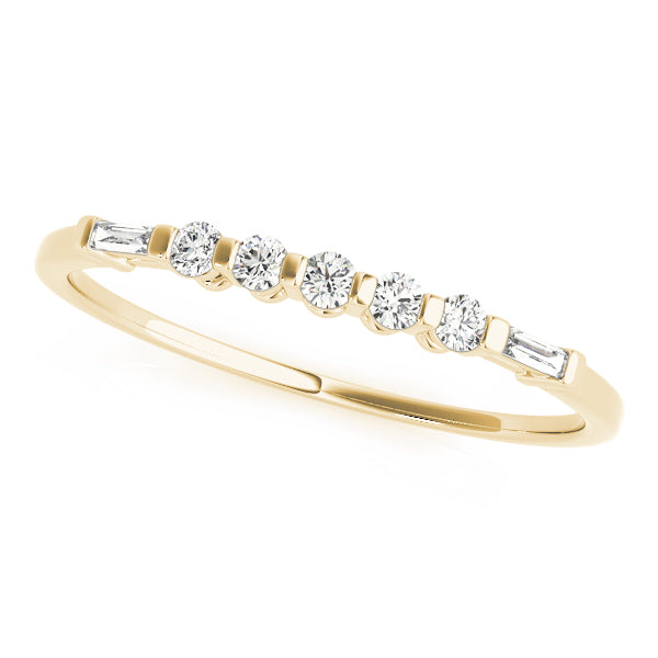 Fancy Baguette Half Eternity Ring in 10K/14K gold and platinum with certified lab-grown or natural diamonds