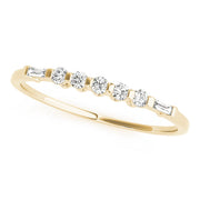 Fancy Baguette Half Eternity Ring in 10K/14K gold and platinum with certified lab-grown or natural diamonds