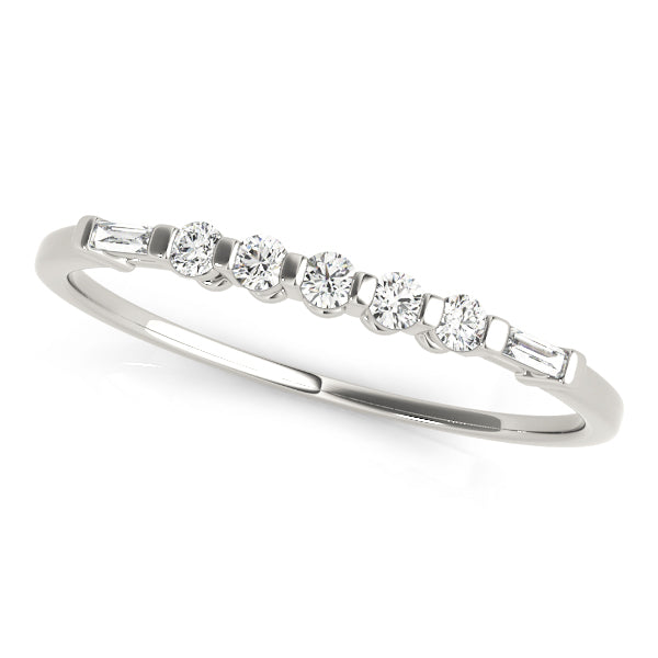 Fancy Baguette Half Eternity Ring in Gold & Platinum