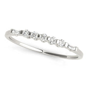 Fancy Baguette Half Eternity Ring in Gold & Platinum
