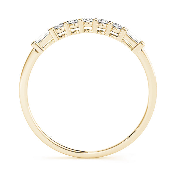 Fancy Baguette Half Eternity Ring in Gold & Platinum