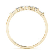 Fancy Baguette Half Eternity Ring in Gold & Platinum